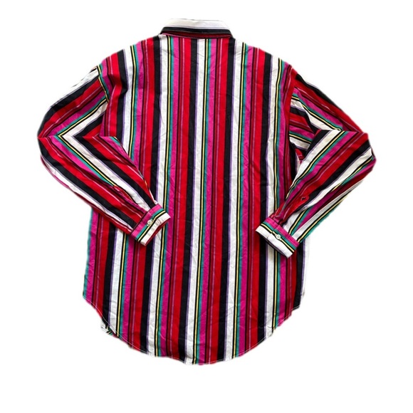 Ranch And Town VTG Long Sleeve Collared Multicolor Striped Button Down Women’s L - Picture 2 of 8